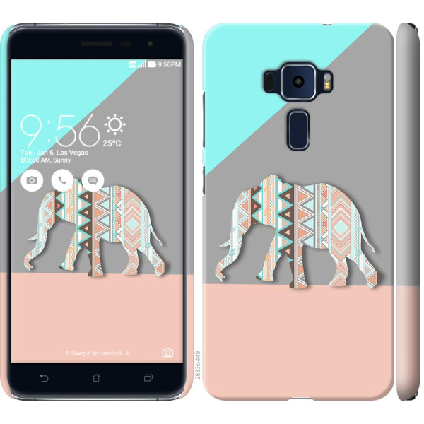 

Чехол на Asus Zenfone 3 ZE520KL Узорчатый слон (04798)