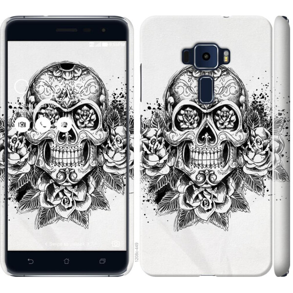 

Чехол на Asus Zenfone 3 ZE520KL Череп и розы (04798)