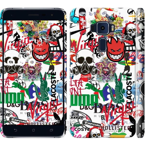 

Чехол на Asus Zenfone 3 ZE552KL Many different logos (04798)