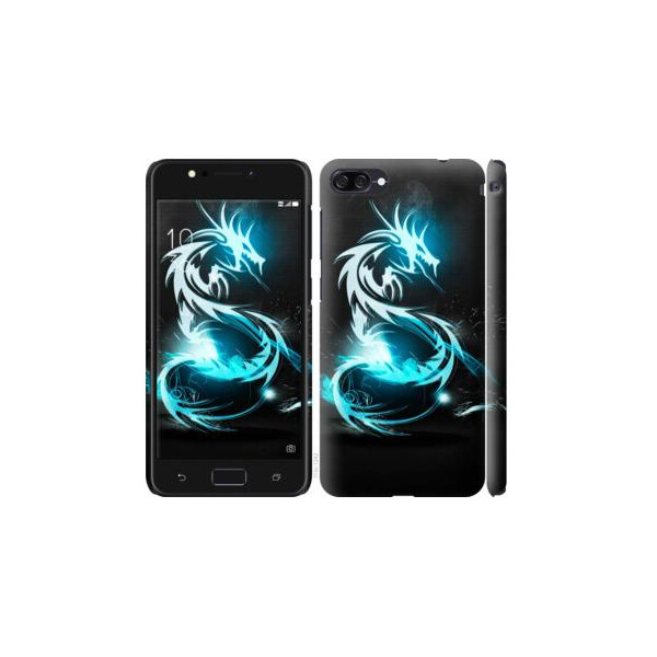 

Чехол на Asus ZenFone 4 Max ZC520KL Бело-голубой огненный дракон (04798)