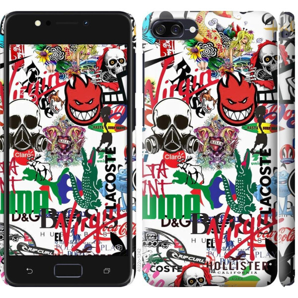 

Чехол на Asus ZenFone 4 Max ZC554KL Many different logos (04798)