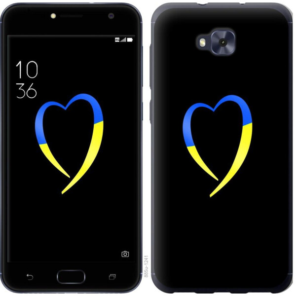 

Чехол на Asus ZENFONE 4 SELFIE / ZD553KL Жёлто-голубое сердце (04798)