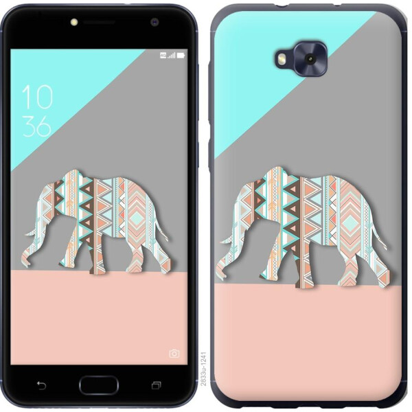 

Чехол на Asus ZENFONE 4 SELFIE / ZD553KL Узорчатый слон (04798)