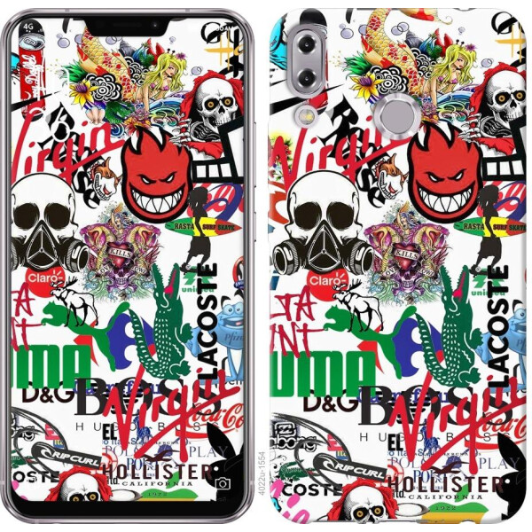 

Чехол на Asus Zenfone 5 ZE620KL Many different logos (04798)