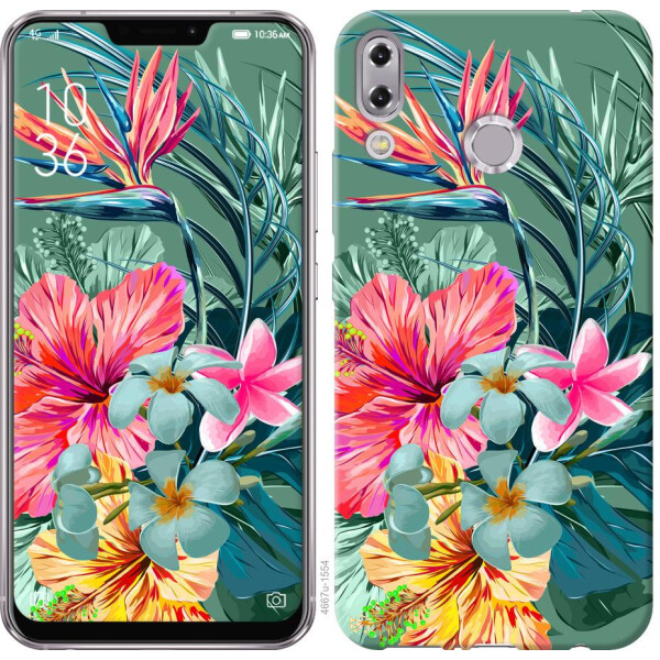 

Чехол на Asus Zenfone 5 ZE620KL Тропические цветы v1 (04798)