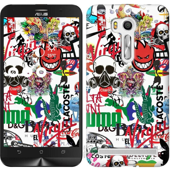 

Чехол на Asus ZenFone Go TV ZB551KL Many different logos (04798)