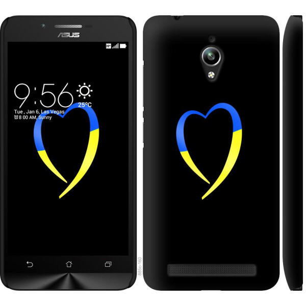 

Чехол на Asus Zenfone Go ZC500TG Жёлто-голубое сердце (04798)