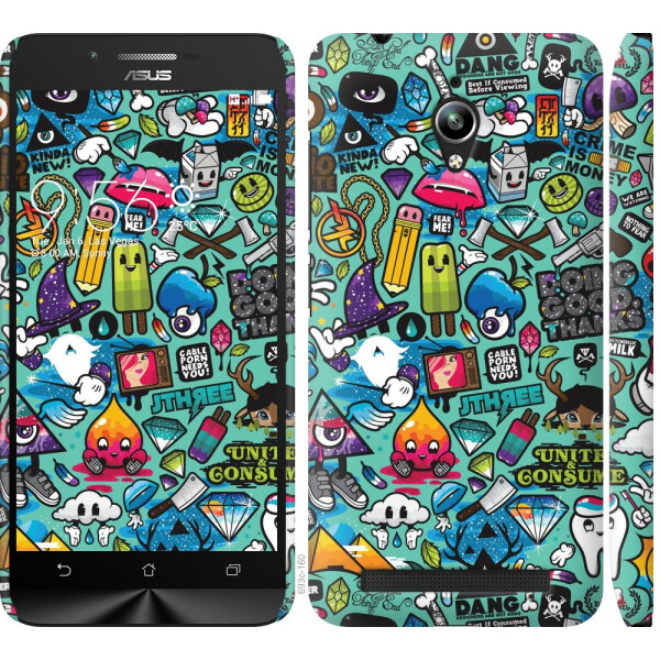 

Чехол на Asus Zenfone Go ZC500TG Стикер бомбинг 1 (04798)