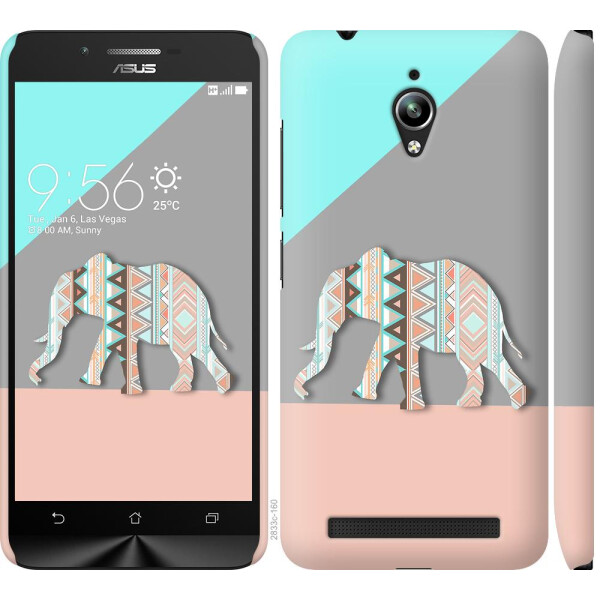 

Чехол на Asus Zenfone Go ZC500TG Узорчатый слон (04798)