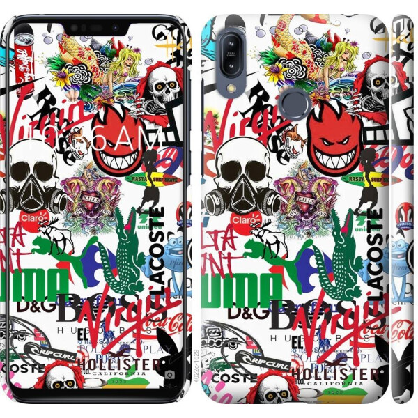 

Чехол на Asus Zenfone Max M2 ZB633KL Many different logos (04798)