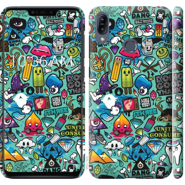 

Чехол на Asus Zenfone Max M2 ZB633KL Стикер бомбинг 1 (04798)