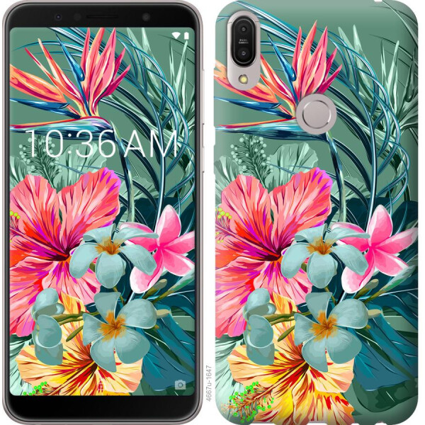

Чехол на Asus ZenFone Max Pro M1 ZB602KL Тропические цветы v1 (04798)