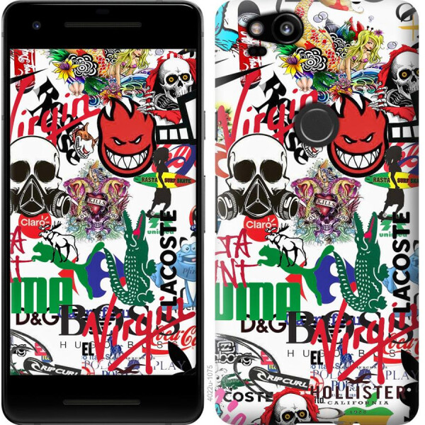 

Чехол на Google Pixel 2 Many different logos (04798)