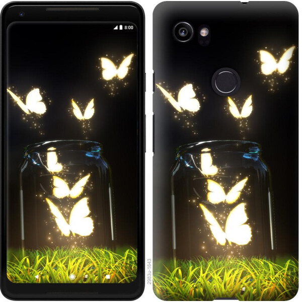 

Чехол на Google PixeL 2 XL Светящиеся бабочки (04798)