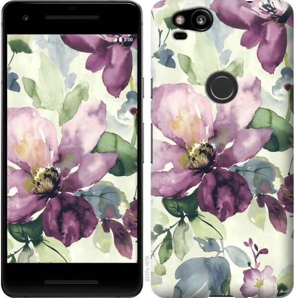 

Чехол на Google Pixel 2 Цветы акварелью (04798)