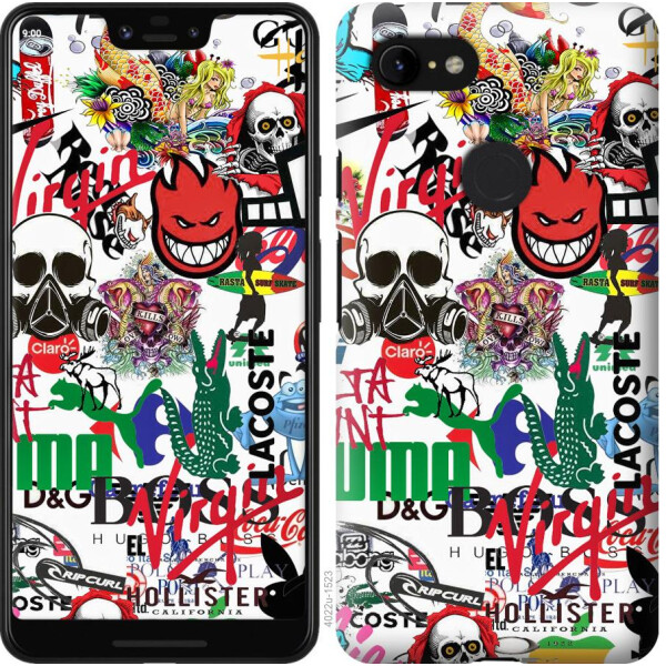 

Чехол на Google Pixel 3 XL Many different logos (04798)