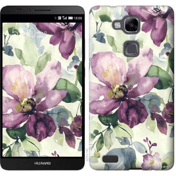 

Чехол на Huawei Ascend Mate 7 Цветы акварелью (04798)