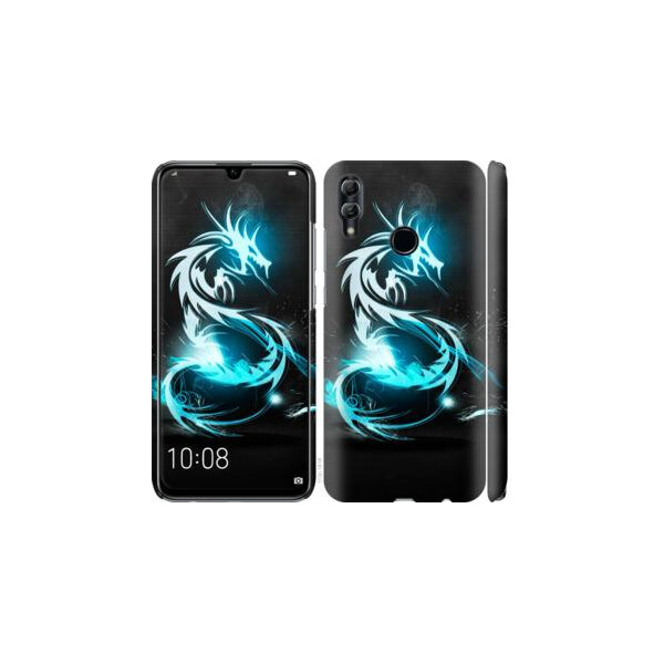 

Чехол на Huawei Honor 10 Lite Бело-голубой огненный дракон (04798)