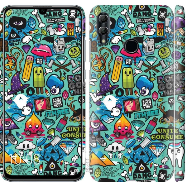 

Чехол на Huawei Honor 10 Lite Стикер бомбинг 1 (04798)