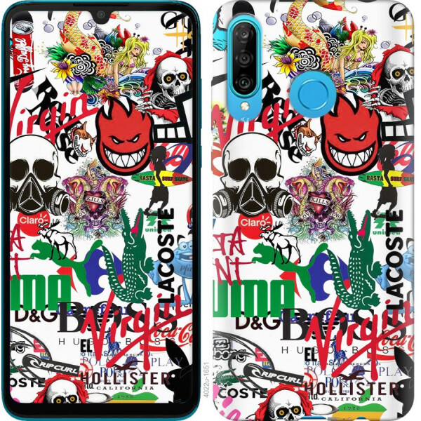 

Чехол на Huawei Honor 10i Many different logos (04798)