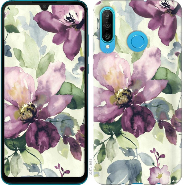 

Чехол на Huawei Honor 20 Lite Цветы акварелью (04798)
