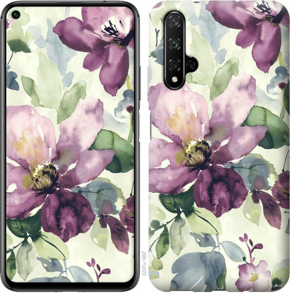 

Чехол на Huawei Honor 20 Цветы акварелью (04798)