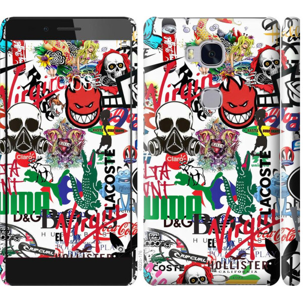 

Чехол на Huawei Honor 5X Many different logos (04798)