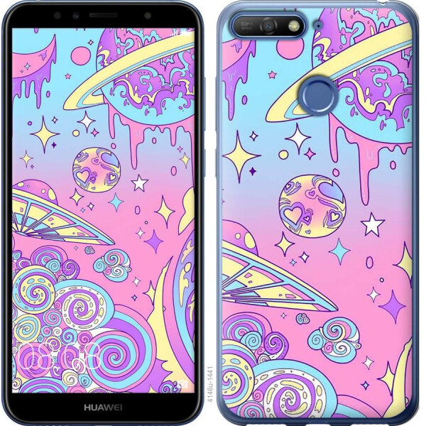 

Чехол на Huawei Honor 7A Pro Розовая галактика (04798)