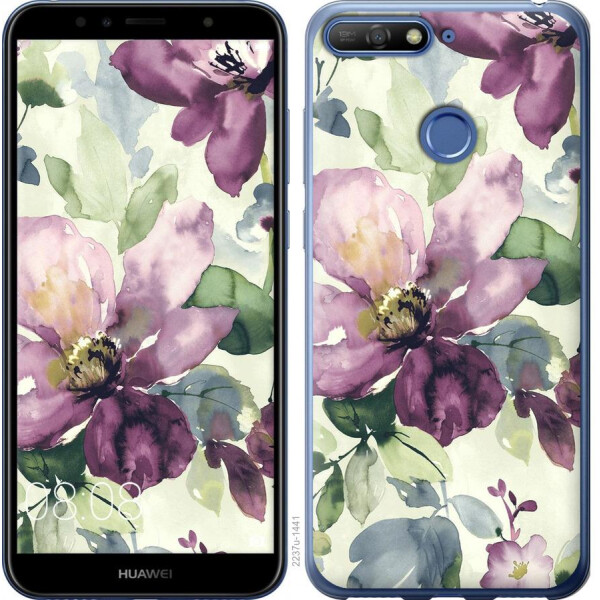 

Чехол на Huawei Honor 7A Pro Цветы акварелью (04798)