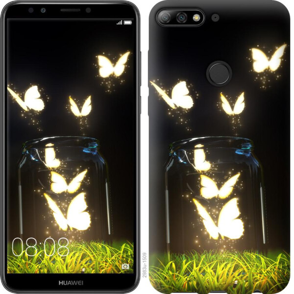 

Чехол на Huawei Honor 7C Светящиеся бабочки (04798)