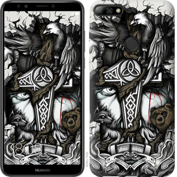 

Чехол на Huawei Honor 7C Тату Викинг (04798)
