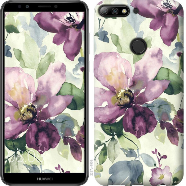 

Чехол на Huawei Honor 7C Цветы акварелью (04798)