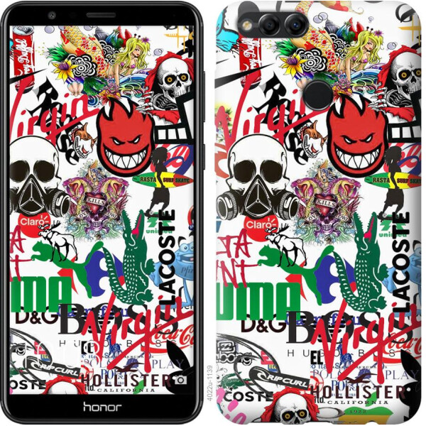 

Чехол на Huawei Honor 7X Many different logos (04798)