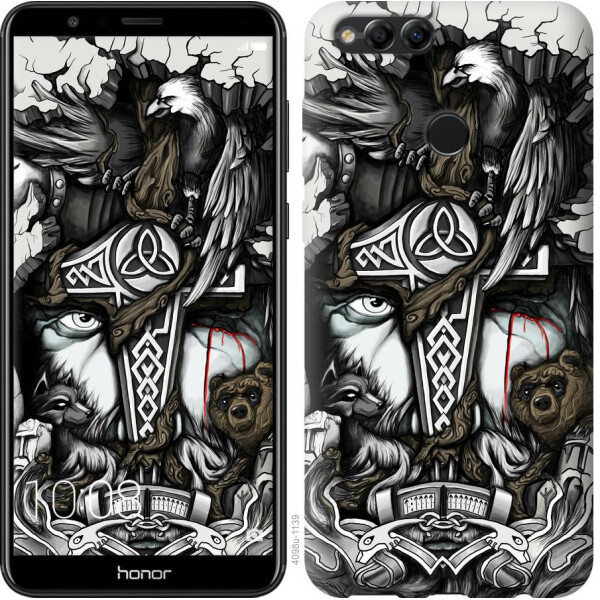 

Чехол на Huawei Honor 7X Тату Викинг (04798)