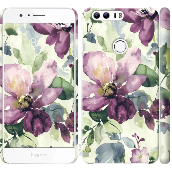 

Чехол на Huawei Honor 8 Цветы акварелью (04798)