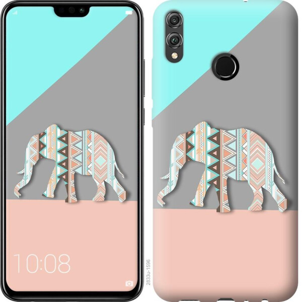 

Чехол на Huawei Honor 8X Узорчатый слон (04798)