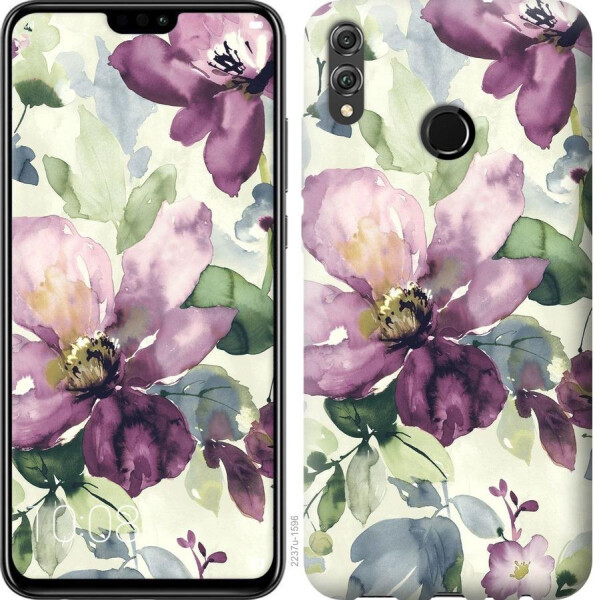

Чехол на Huawei Honor 8X Цветы акварелью (04798)