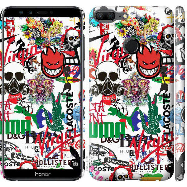 

Чехол на Huawei Honor 9 Lite Many different logos (04798)