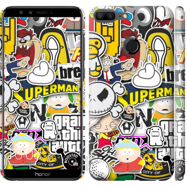 

Чехол на Huawei Honor 9 Lite Popular logos (04798)