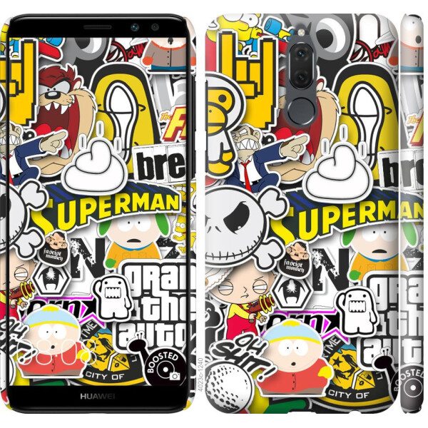 

Чехол на Huawei Honor 9i Popular logos (04798)