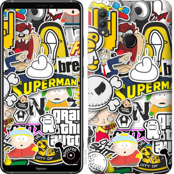 

Чехол на Huawei Honor Note 10 Popular logos (04798)