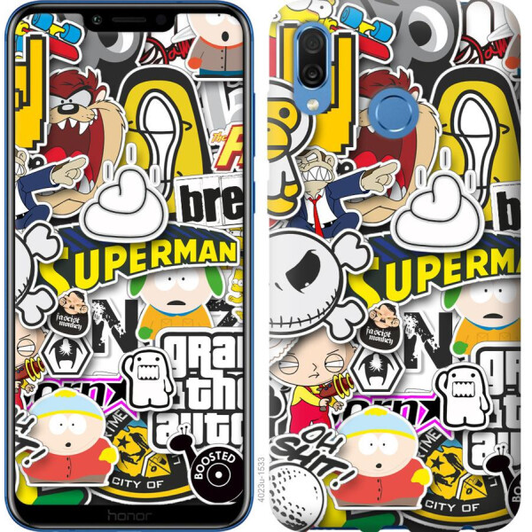 

Чехол на Huawei Honor Play Popular logos (04798)