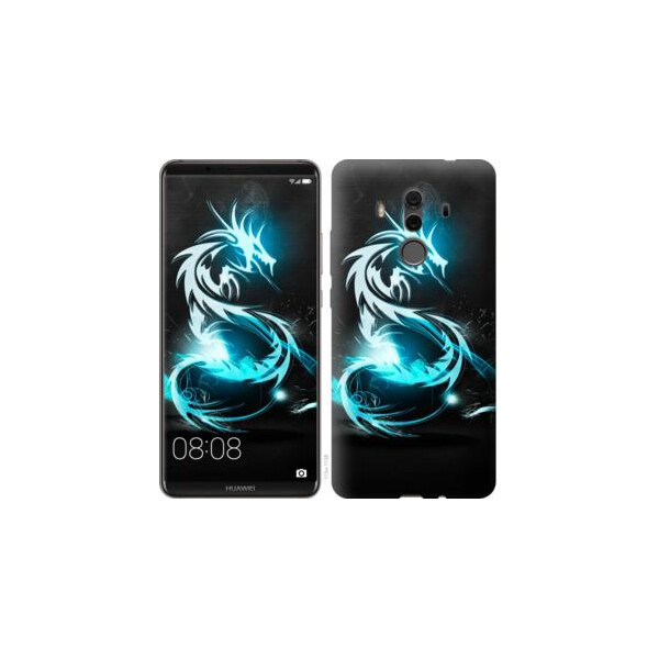 

Чехол на Huawei Mate 10 Pro Бело-голубой огненный дракон (04798)