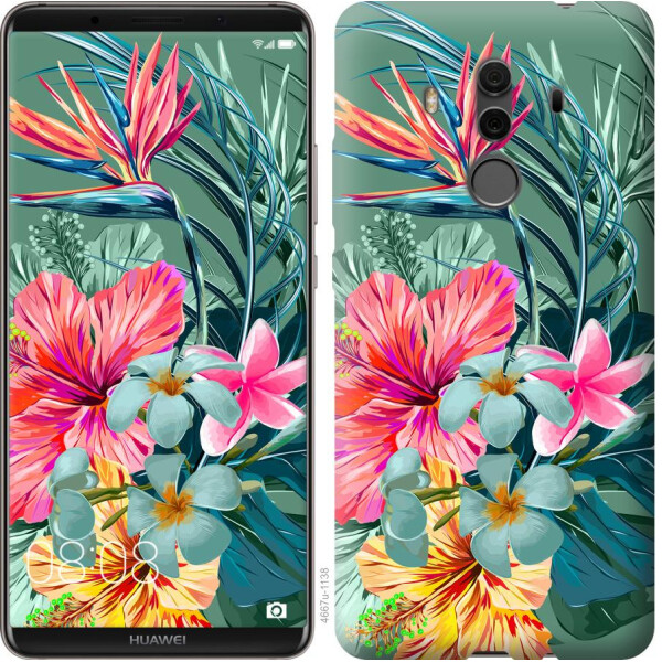 

Чехол на Huawei Mate 10 Pro Тропические цветы v1 (04798)