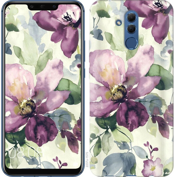 

Чехол на Huawei Mate 20 Lite Цветы акварелью (04798)