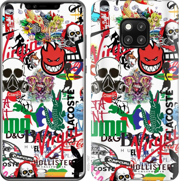 

Чехол на Huawei Mate 20 Pro Many different logos (04798)