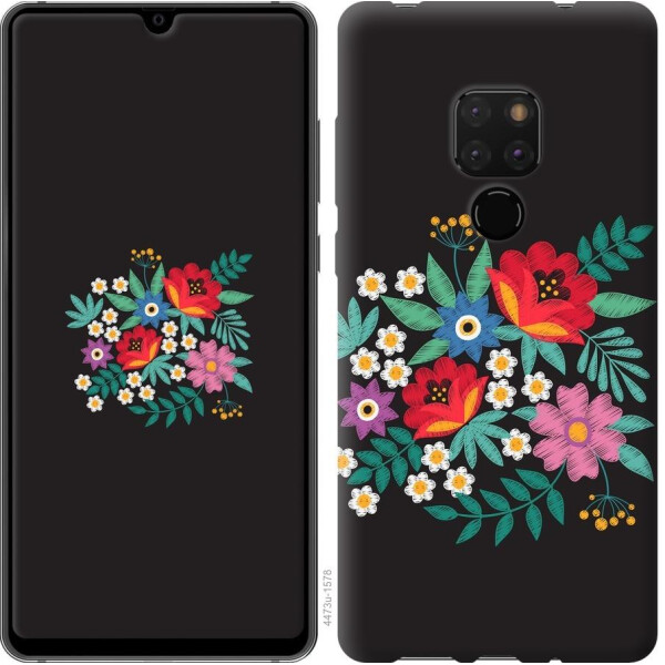 

Чехол на Huawei Mate 20 Вышитые цветы (04798)