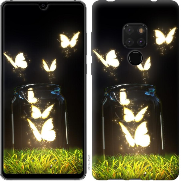 

Чехол на Huawei Mate 20 Светящиеся бабочки (04798)