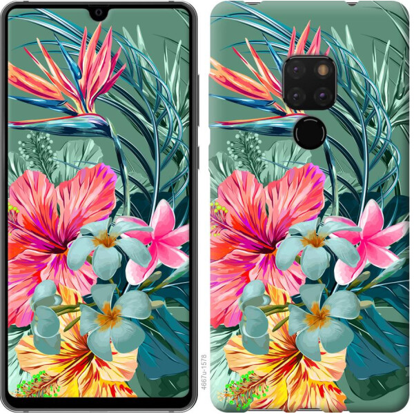 

Чехол на Huawei Mate 20 Тропические цветы v1 (04798)