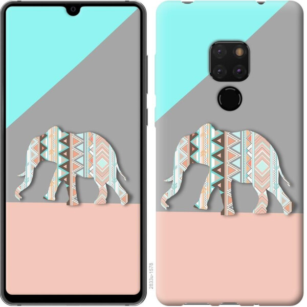 

Чехол на Huawei Mate 20 Узорчатый слон (04798)